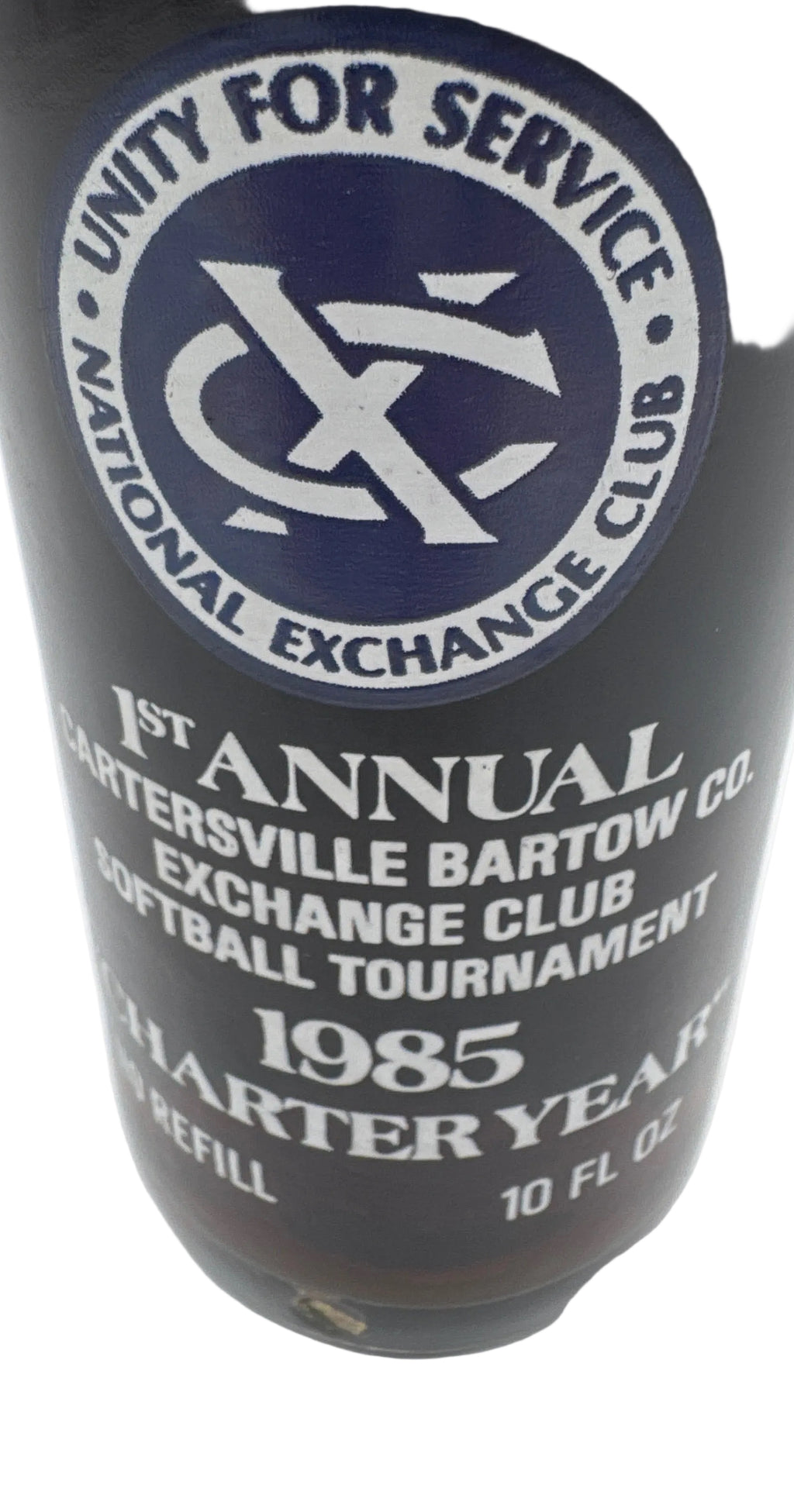 1985 1st Annual Cartersville Bartow Co. Softball Exchange Club Tournament-Charter Year Coca-Cola Bottle 10 oz