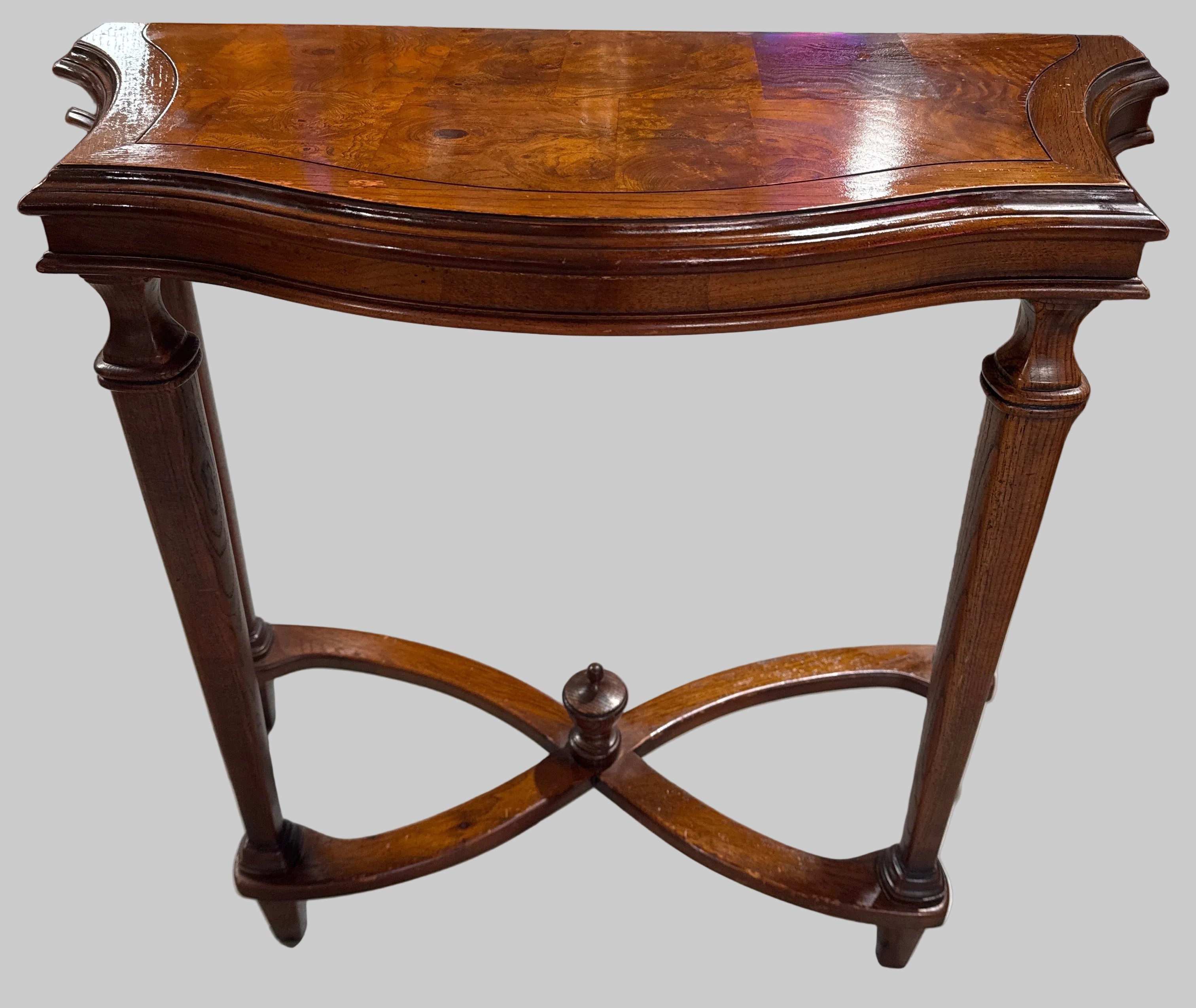 Vintage Ethan Allen Demilune Console Table