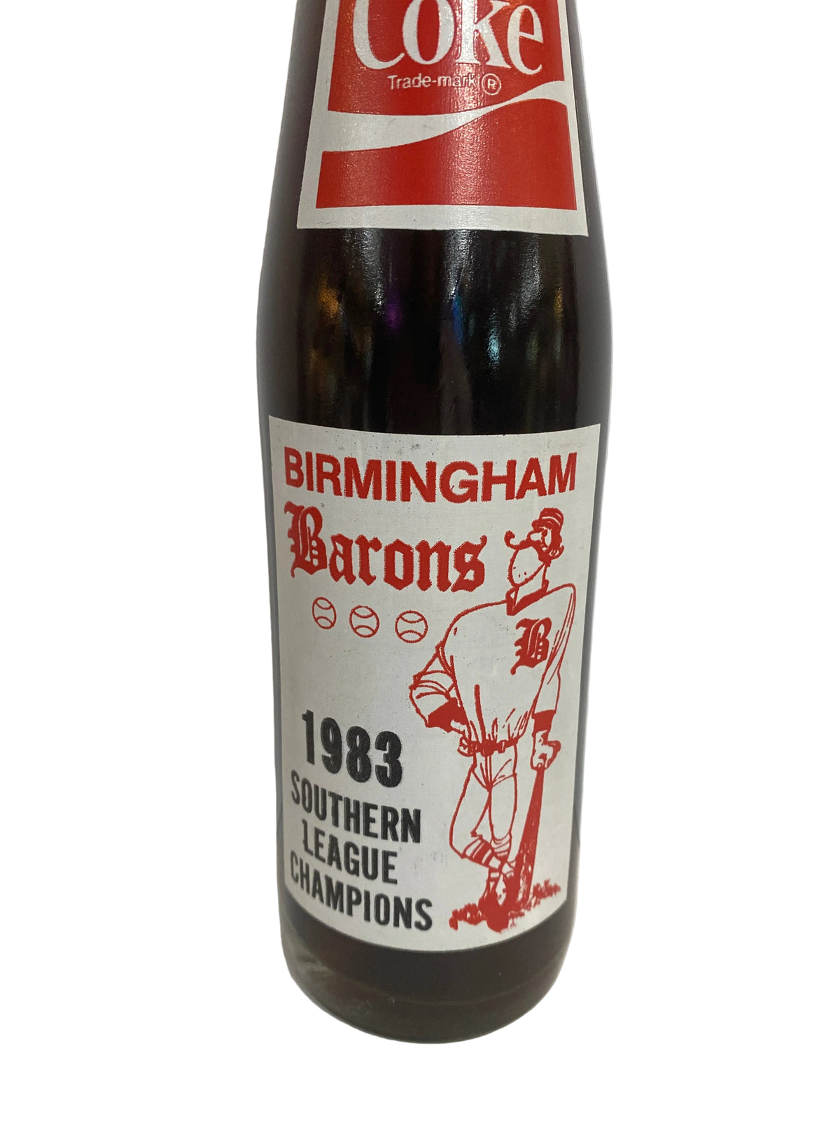 1983 BIRMINGHAM BARON’S SOUTHERN LEAGUE CHAMPIONS 10 oz COCA-COLA BOTTLE