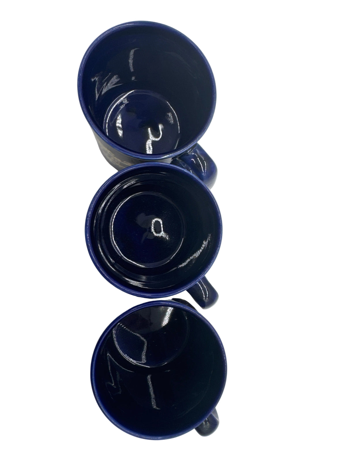 “What’s Your Poison? Vintage 1960s Cobalt Blue and Gold Transfer Ceramic Apothecary "Poison" Mugs
