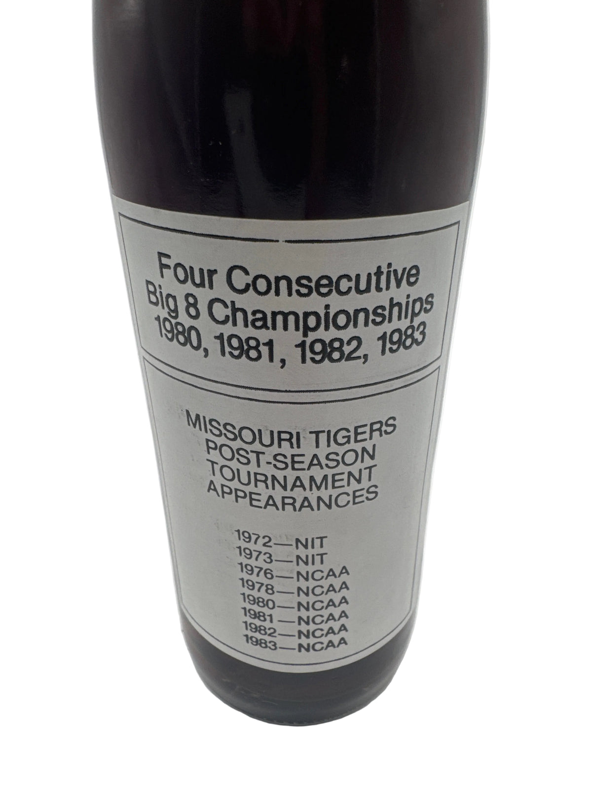 1983 MIZZOU TIGERS BASKETBALL BIG EIGHT CHAMPIONS 10 oz COCA-COLA BOTTLE