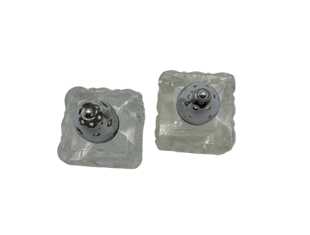 Vintage Ribbed Glass Salt & Pepper Shakers