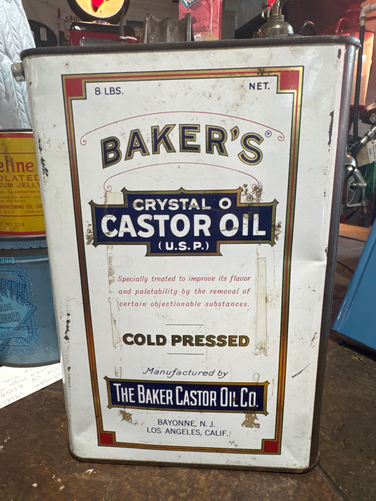 Vintage Baker’s Castor Oil (U.S.P) Metal Can