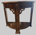 Vintage Chinese Chippendale Style Demilune Side Table