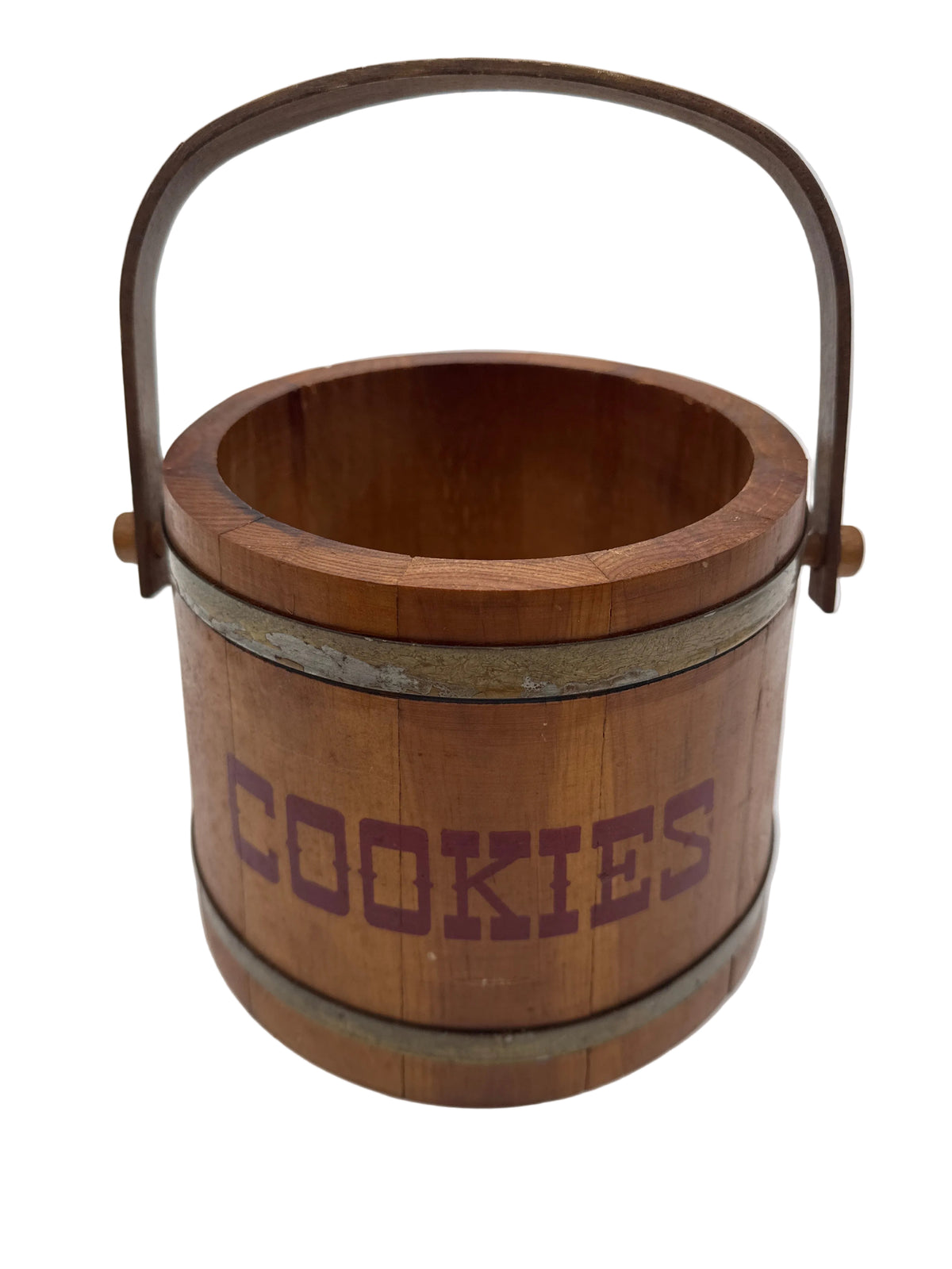 Vintage 1970’s Wooden Staved Firkin Cookie Bucket- No Lid