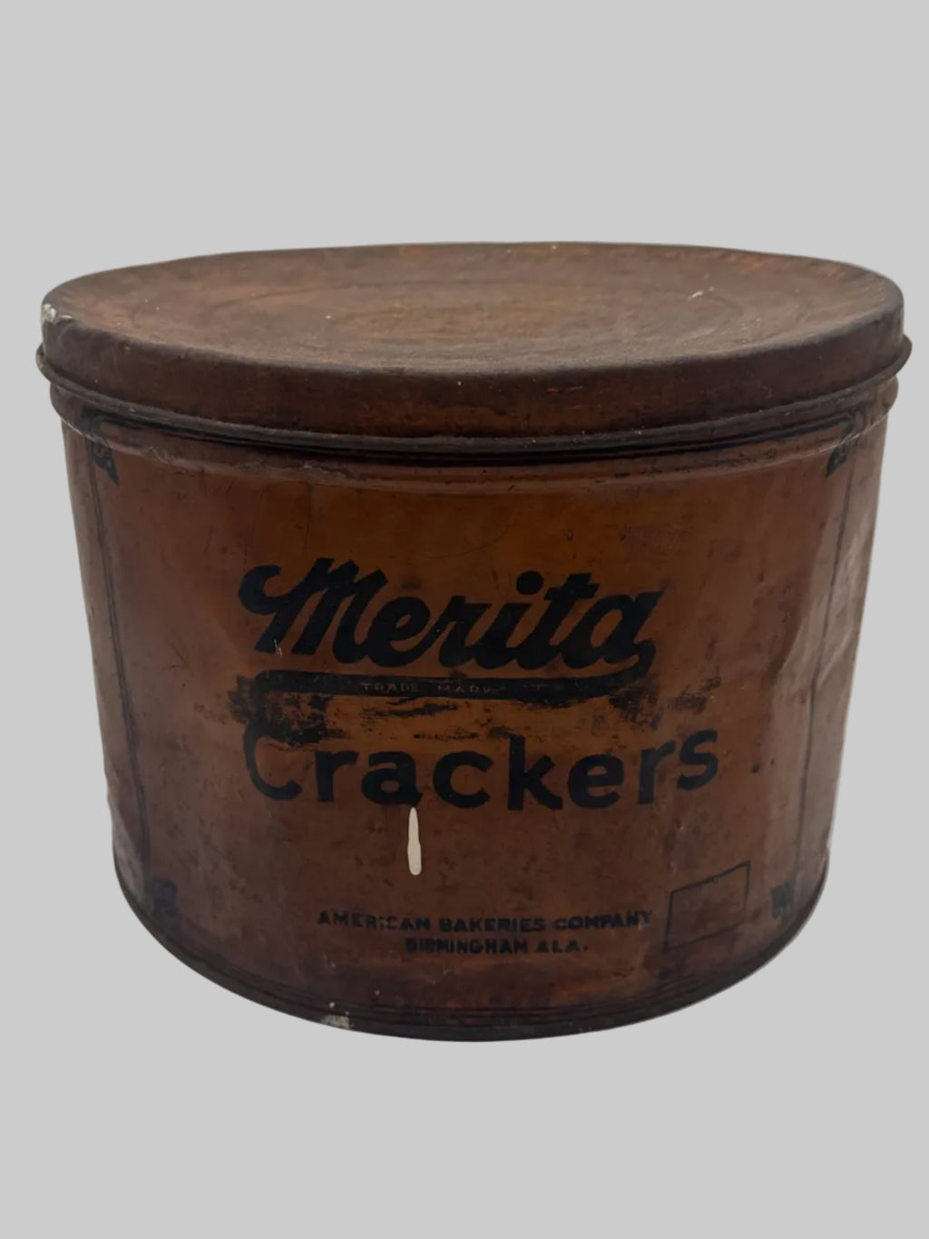 RARE Vintage Merita Crackers American Bakeries Company Birmingham, AL Large Tin with Lid