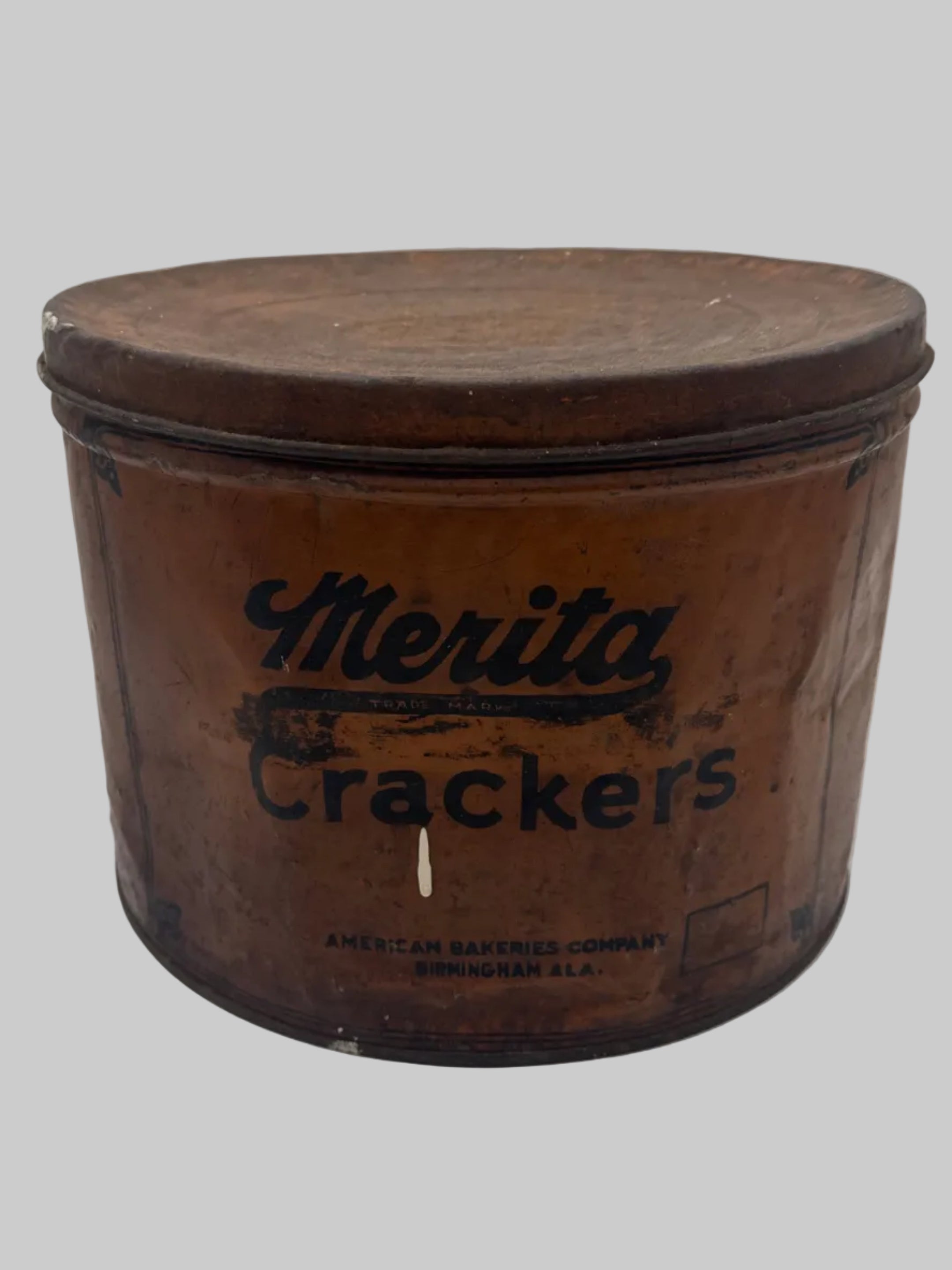 RARE Vintage Merita Crackers American Bakeries Company Birmingham, AL Large Tin with Lid