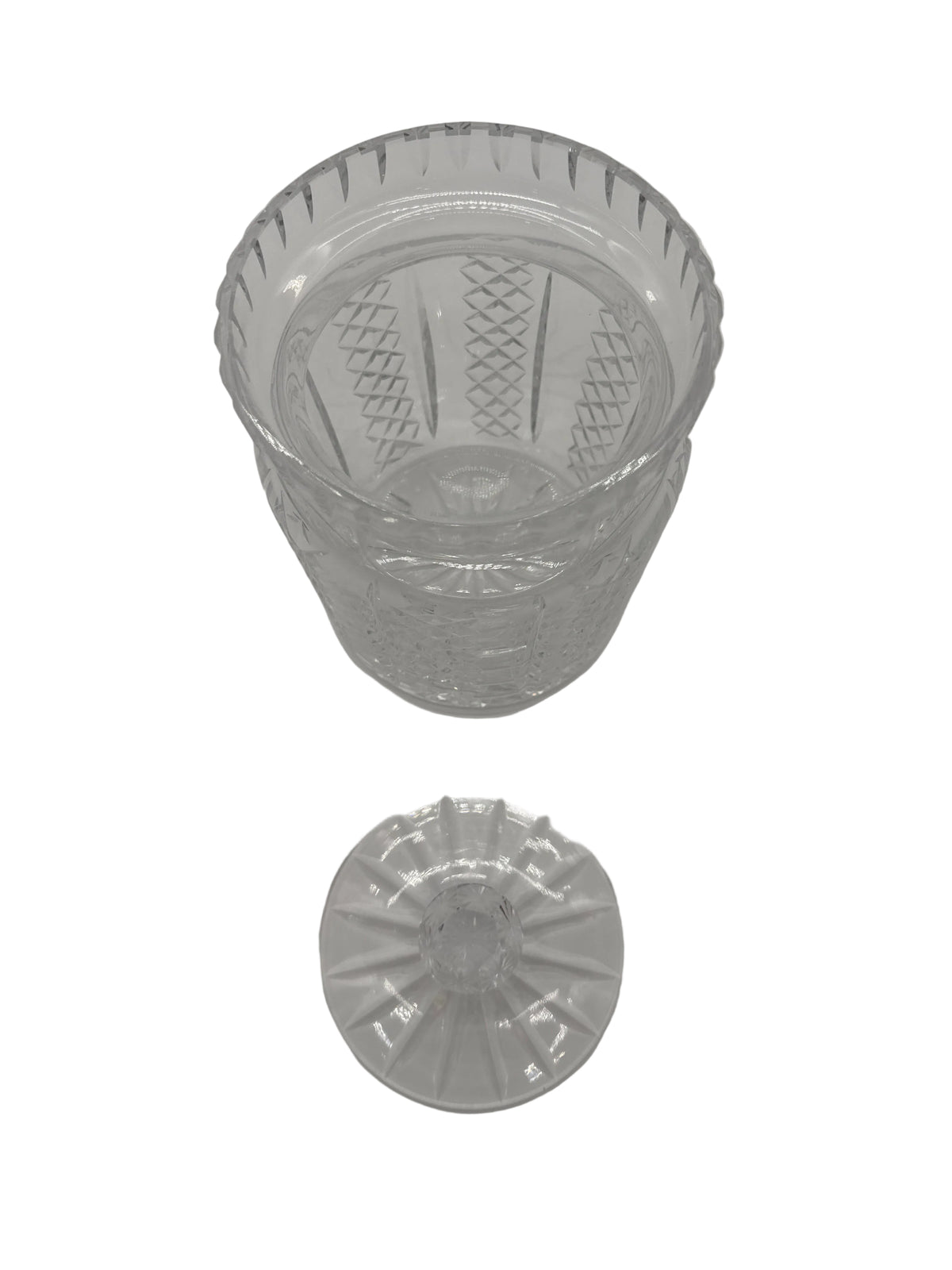 Vintage Waterford Crystal Biscuit Barrel with Lid- Hibernia Pattern