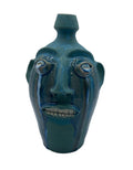 Randy Tobias Folk Art Pottery North Carolina “Crying Eyes Blue Man” signed on bottom.