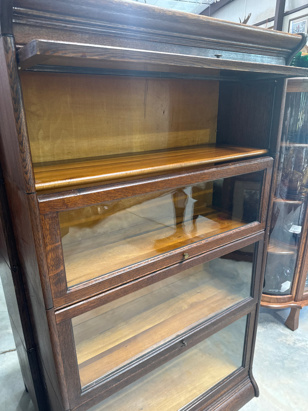 Antique Oak 4 Stack Lawyer Barrister Bookcase