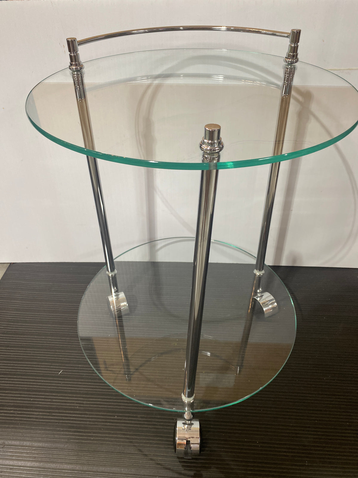 Willis Frameless Silver Tone Bar Cart