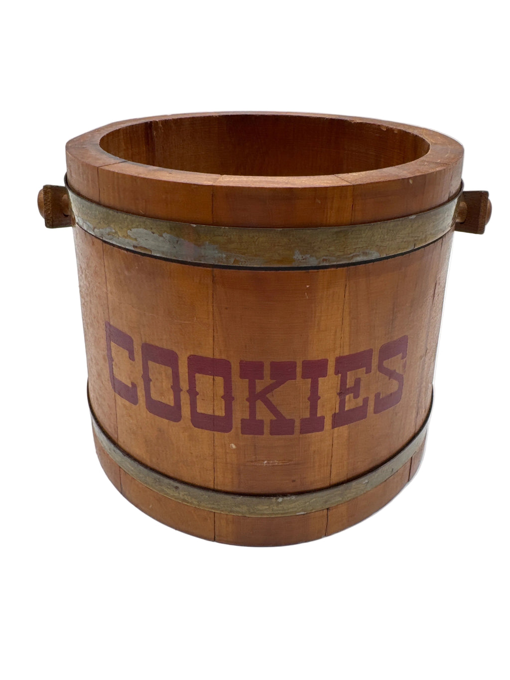 Vintage 1970’s Wooden Staved Firkin Cookie Bucket- No Lid