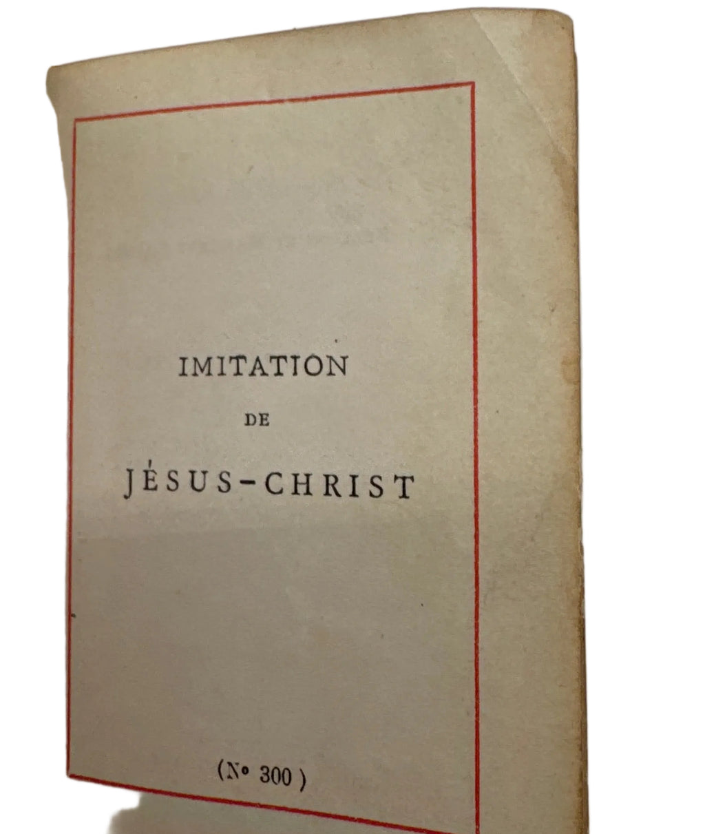 1886 Antique Miniature Leather Bound Pocket Edition Imitation of Jesus Christ, French “L’Imitation de Jesus-Christ” No. 300-3”H