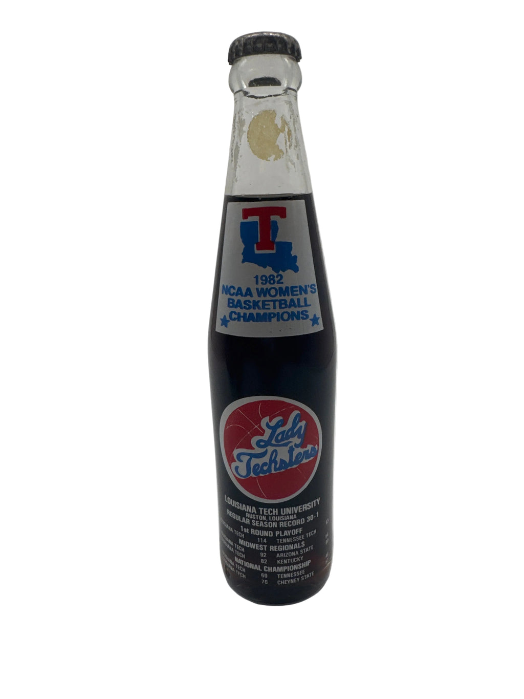 1982 NCAA LOUISIANA TECH UNIVERSITY WOMEN’S BASKETBALL CHAMPIONS COCA-COLA 10 oz BOTTLE