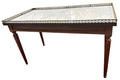 Antique French Louis XVI Style Marble Top Coffee Table with Brass Gallery