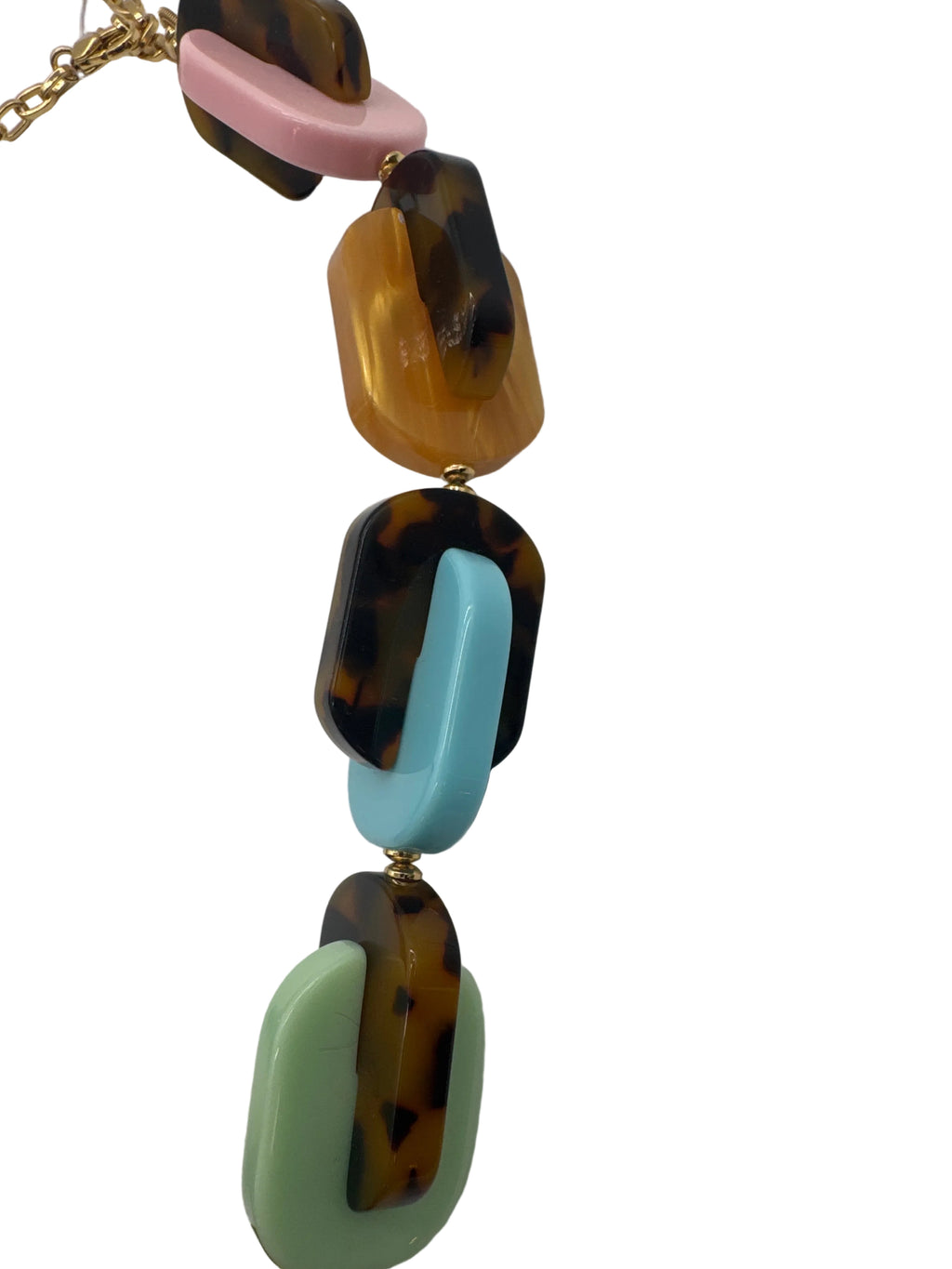 Kate Spade Chunky Acrylic Link Rainbow Tortoise Be Bold Necklace
