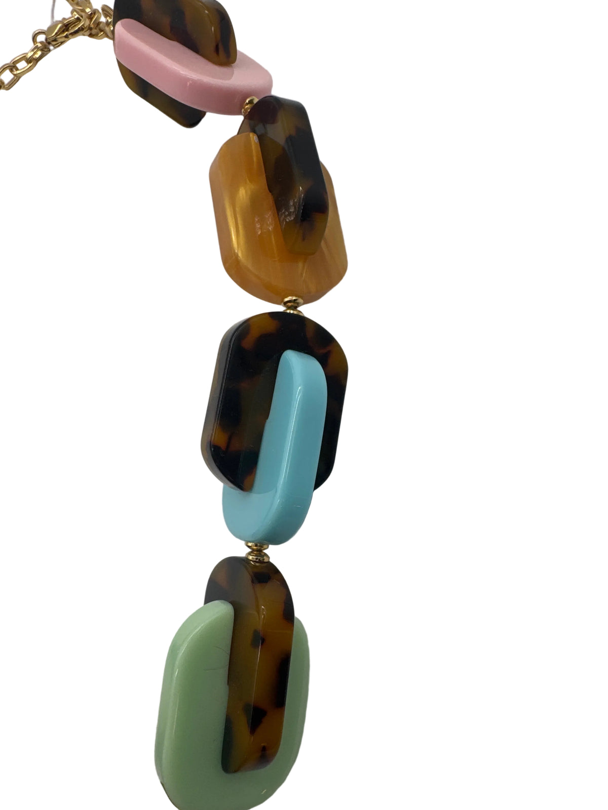 Kate Spade Chunky Acrylic Link Rainbow Tortoise Be Bold Necklace
