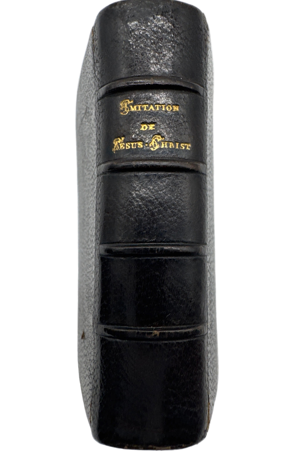1886 Antique Miniature Leather Bound Pocket Edition Imitation of Jesus Christ, French “L’Imitation de Jesus-Christ” No. 300-3”H
