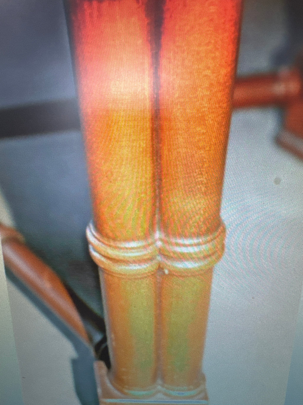 Vintage Hollywood Regency Glass Coffee Table with Faux Bamboo Detail 42" x 28"-K