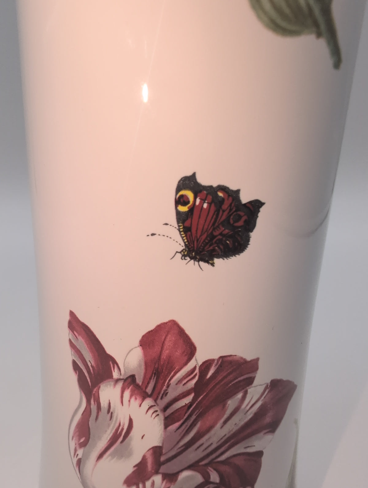11"H Vintage Metropolitan Museum of Art Trumpet Shaped Vase with Tulip Design Made in Portugal