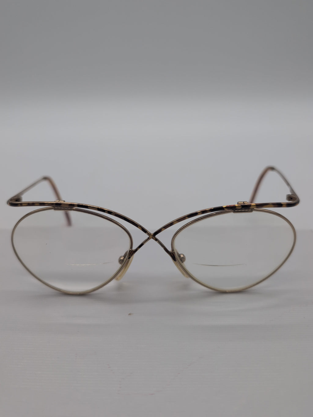 Vintage Casanova Style Glasses with Gold and Tortoise Shell Frames. Bifocal Lenses with Unknown Prescription.