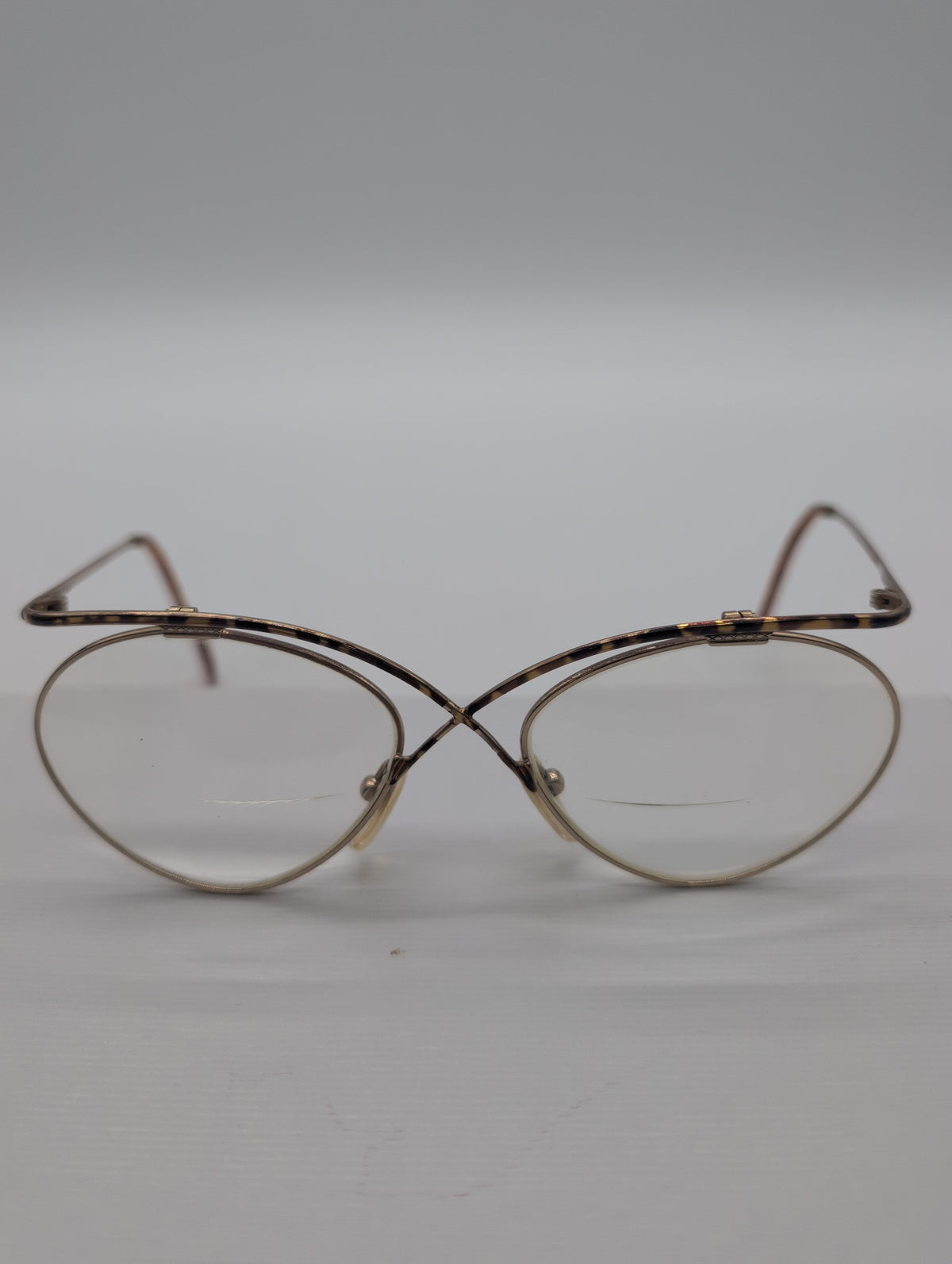 Vintage Casanova Style Glasses with Gold and Tortoise Shell Frames. Bifocal Lenses with Unknown Prescription.