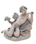 Vintage Lladro "Student Flute Player" Porcelain Figurine Made in Spain