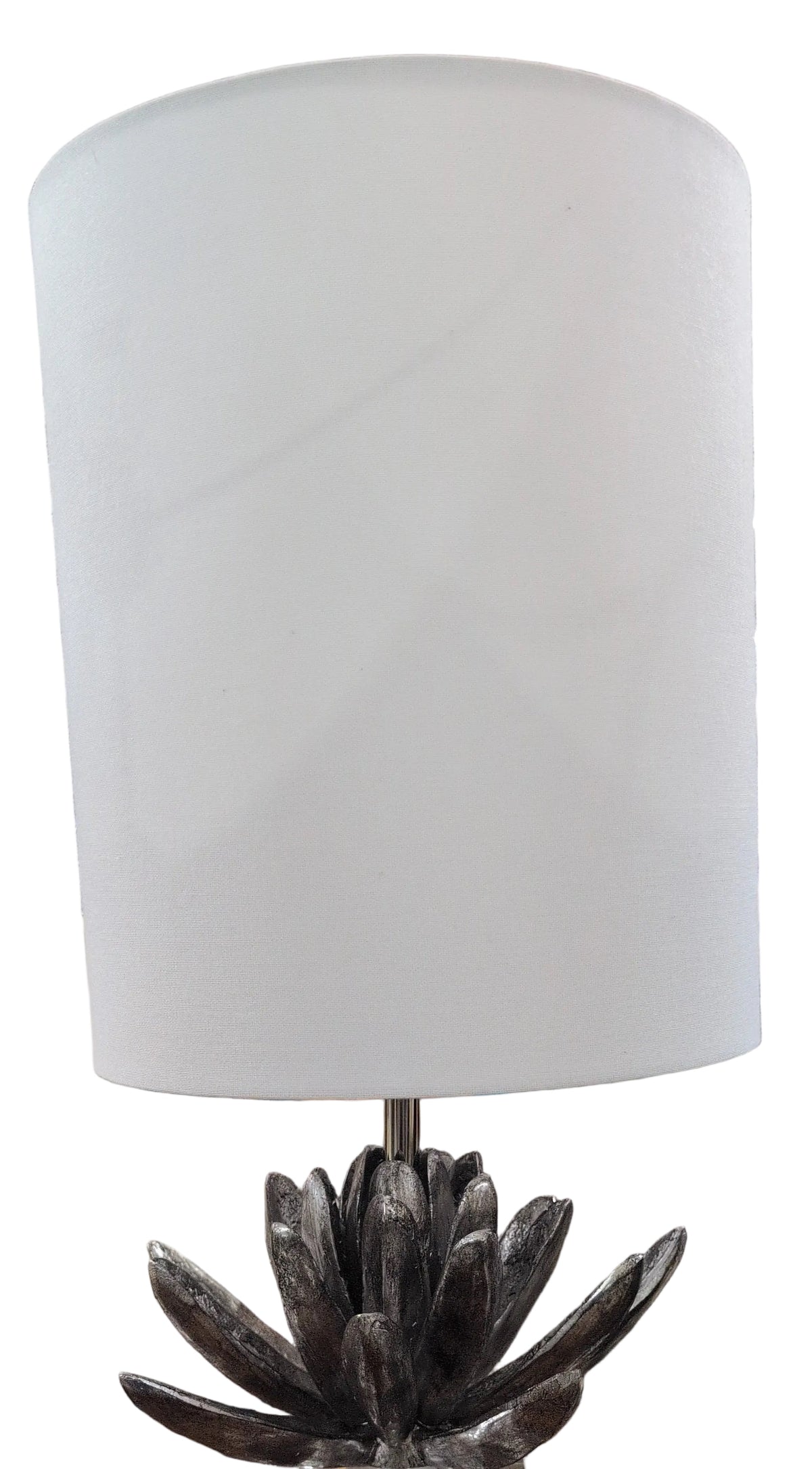 Contemporary Silver and Acrylic Lotus Flower Table Lamp