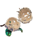 "Hydrangea with Butterfly" Bejeweled Enamel Trinket Box and Magnetic Closure
