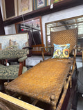 Vintage French Wicker & Bamboo Chaise Lounge