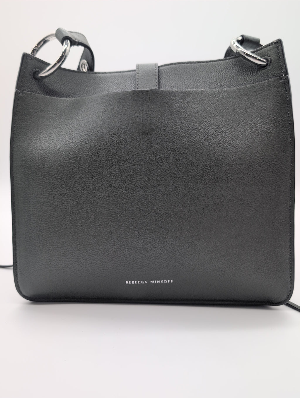Rebecca Minkoff "Megan" Leather Crossbody Feed Bag in Olive Green with Silver Toned Hardware