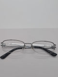 Vogue, Model VO 3929, Silver Toned Half-Rimmed Rectangular Frames with Rhinestone Detail, Unknown Prescription Lense Strength
