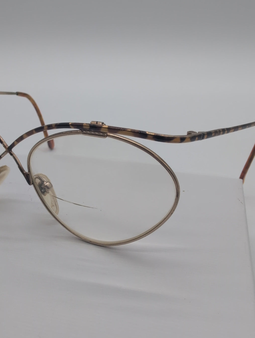 Vintage Casanova Style Glasses with Gold and Tortoise Shell Frames. Bifocal Lenses with Unknown Prescription.