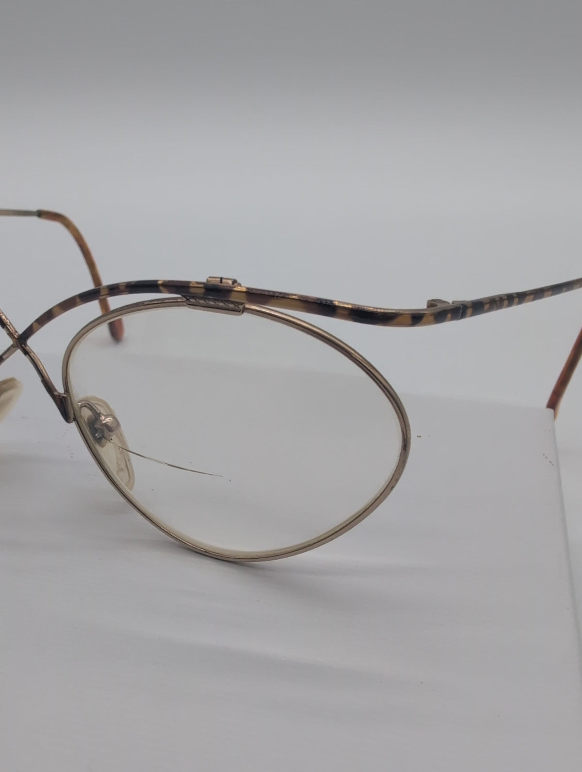 Vintage Casanova Style Glasses with Gold and Tortoise Shell Frames. Bifocal Lenses with Unknown Prescription.