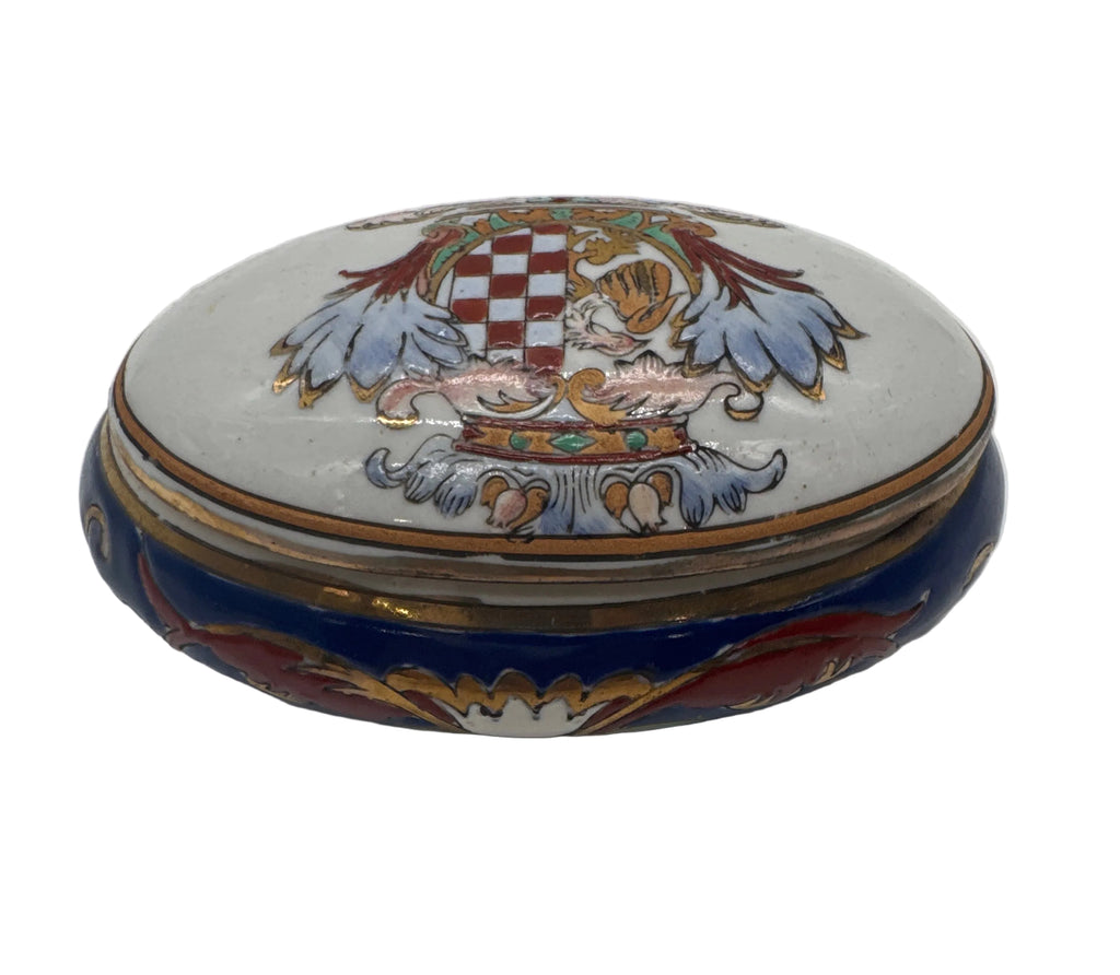 Vintage David Thomas Lamps & Accessories Hand Painted Porcelain Trinket Box