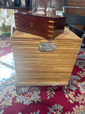 Vintage Bamboo and Chrome Storage Trunk Coffee Table