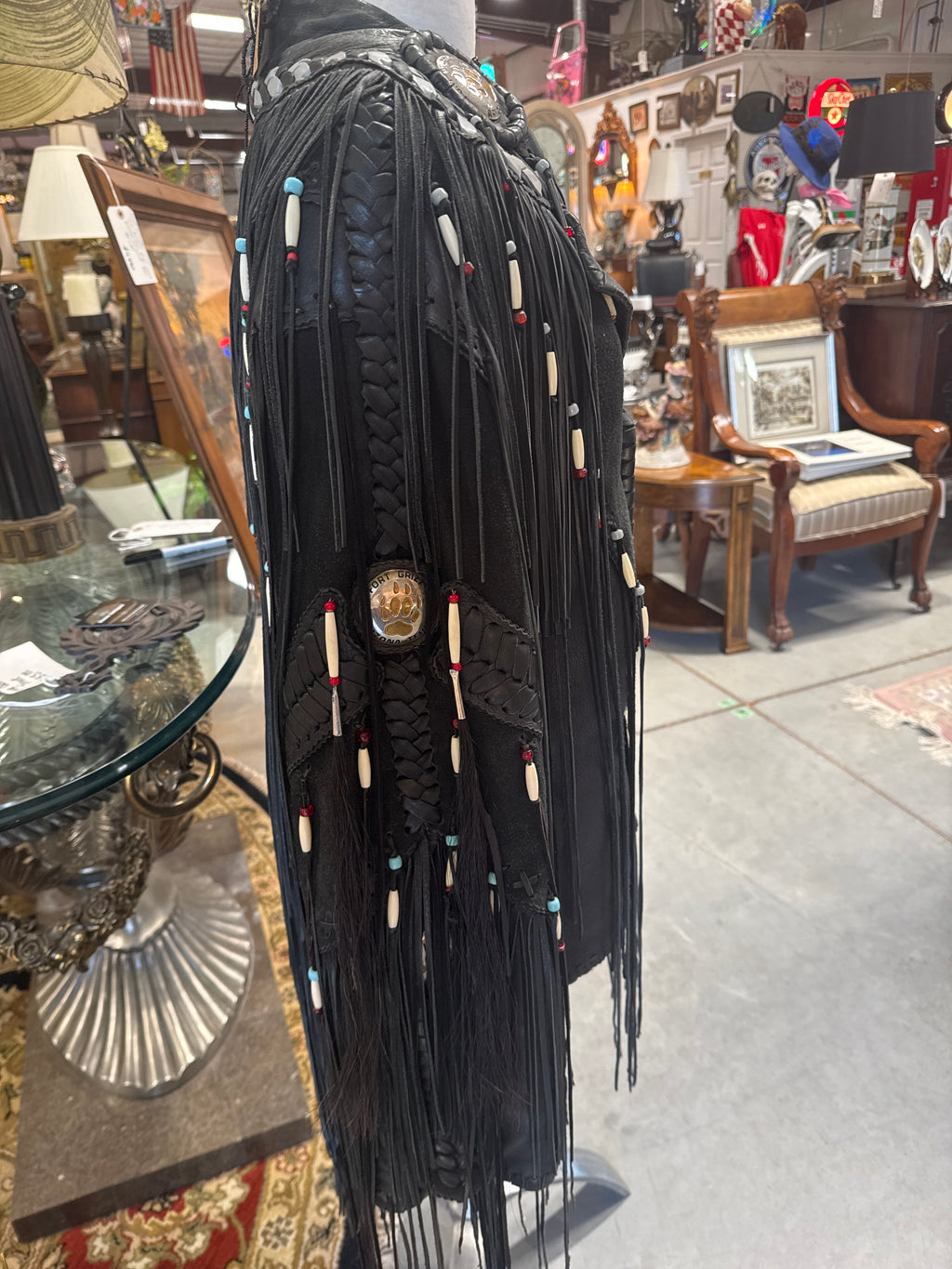 Black Leather Western-Style Jacket "Fort Grizzly” Arizona