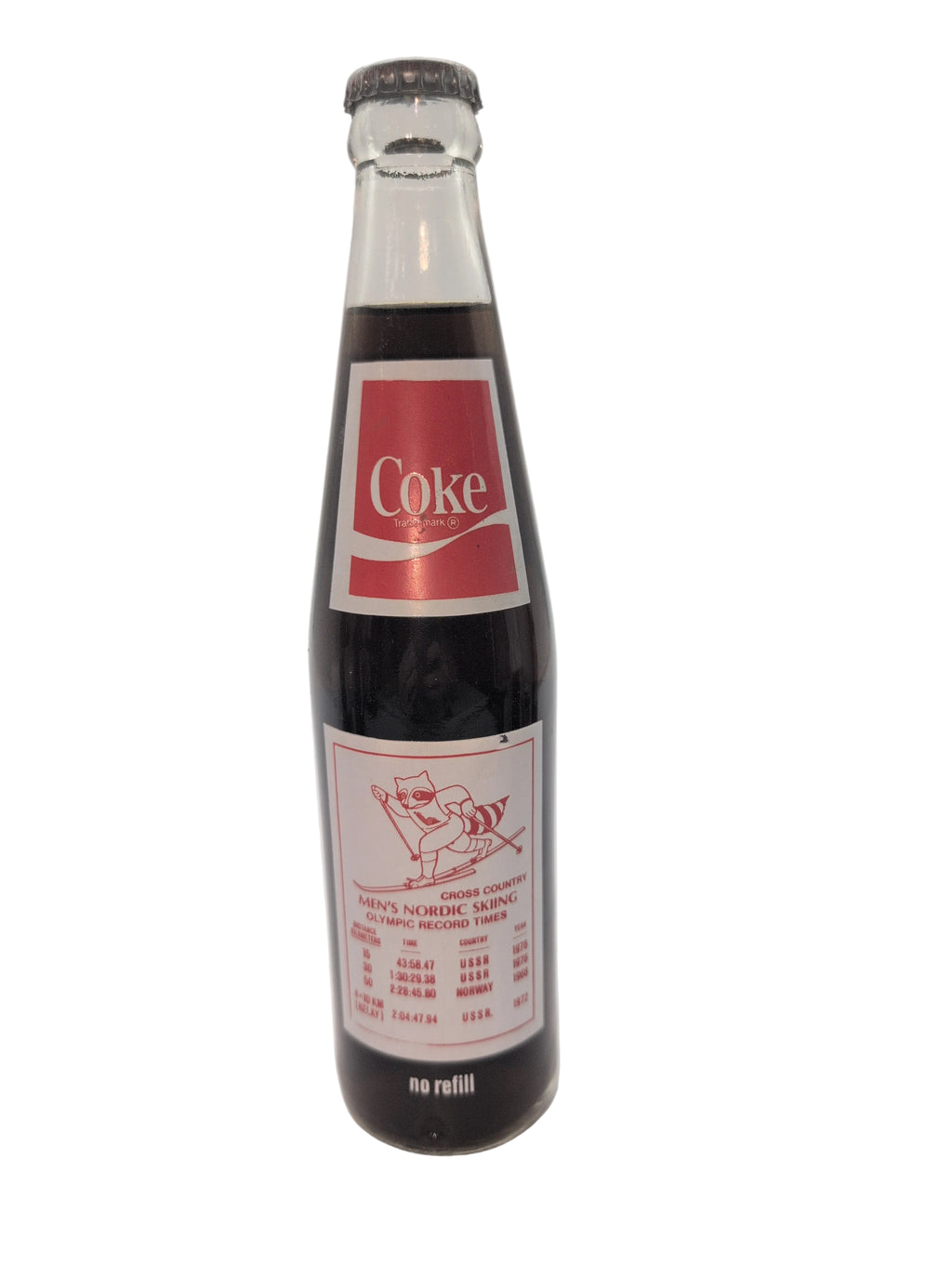 1980 WINTER OLYMPICS LAKE PLACID MEN’S NORDIC SKIING COCA-COLA BOTTLE COKE