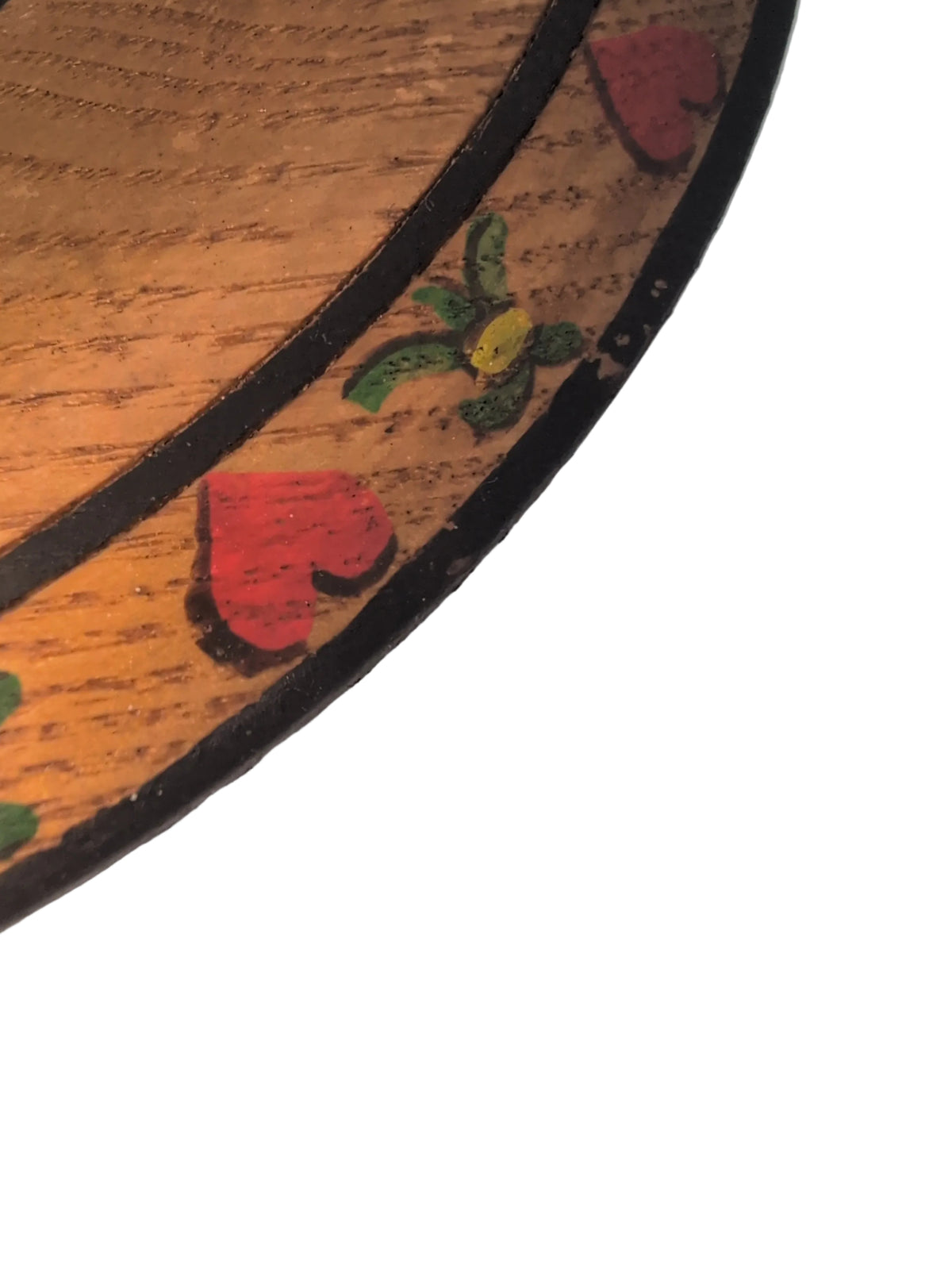 8" Vintage Hand Painted Bavarian Folk Art Wooden Souvenir Plate, "Ober-Bayern" (Upper Bavaria). Made in Germany.