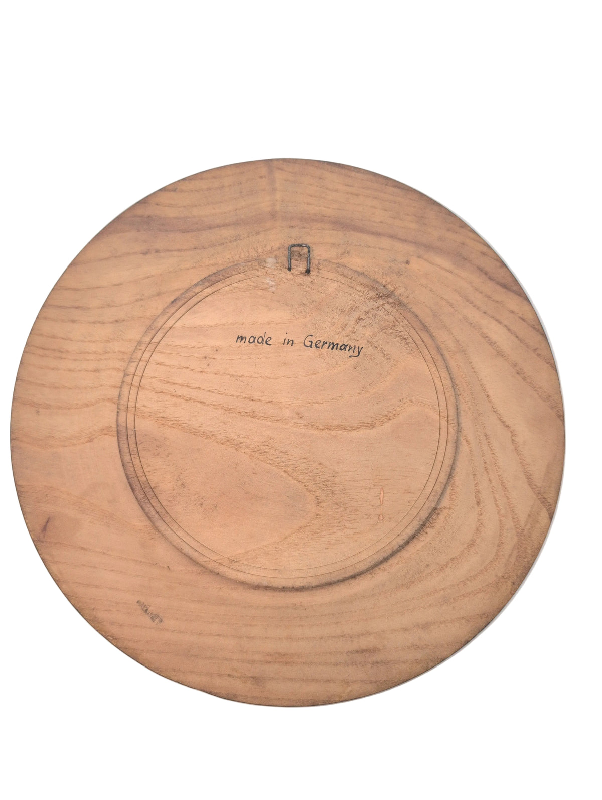 8" Vintage Hand Painted Bavarian Folk Art Decorative Wooden Plate, "Schwarzwald" (Black Forest). Made in Germany.