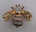 Gold Toned Bumblebee Pinwith Rhinestones