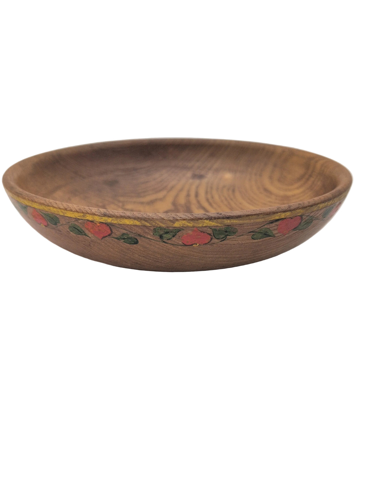 10" Vintage Hand Painted Wooden Decorative Bowl