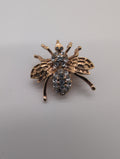 Vintage Gold Tone Bee Pin with Rhinestones on Body