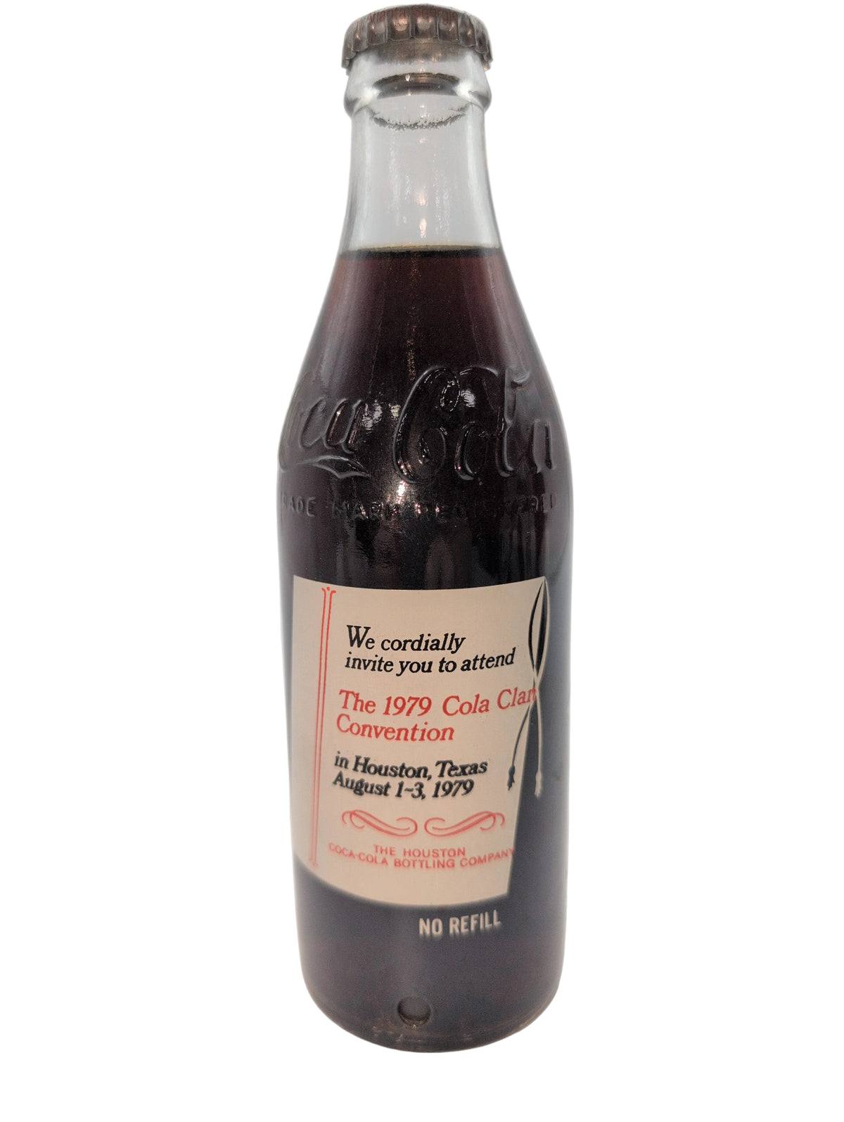 1979 "COLA CLAN" COKE COLLECTORS CONVENTION HOUSTON, TEXAS COCA-COLA BOTTLE COKE