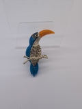 Vintage Toucan Bird Pin with Rhinestones-K