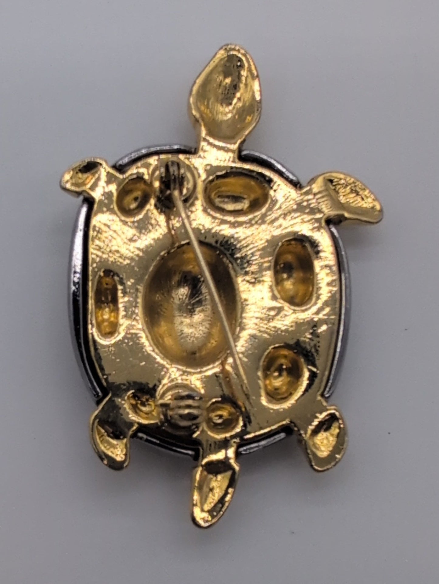 Vintage Gold and Silver Toned Turtle Pin