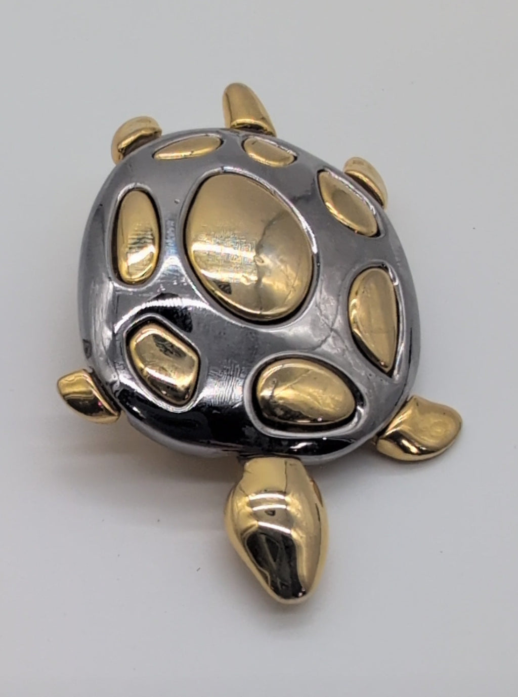 Vintage Gold and Silver Toned Turtle Pin