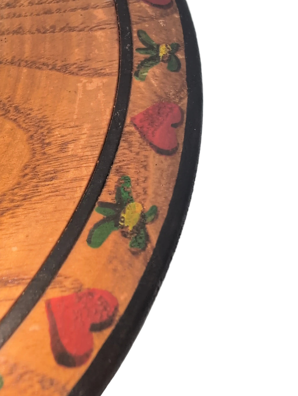 8" Vintage Hand Painted Bavarian Folk Art Decorative Wooden Plate, "Schwarzwald" (Black Forest). Made in Germany.