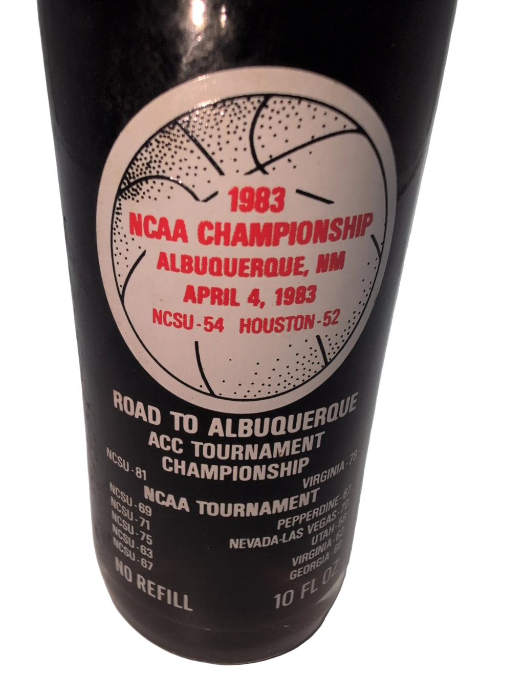 1983 NCAA NC STATE WOLFPACK CHAMPIONS COCA-COLA 10 oz BOTTLE