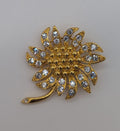 Napier Flower Pin with Rhinestones-K
